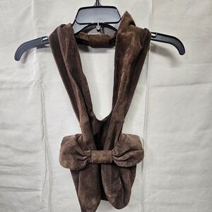 Jacqueline Ferrar Brown Soft Suede 2 In 1 Convertible Handbag